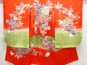 鞠に花模様子供着物